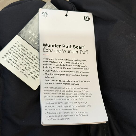 BNWT Lululemon Wunder Puff Scarf in Black - Picture 4 of 6